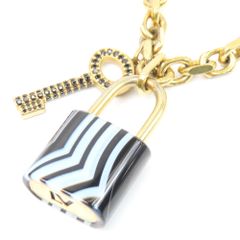 100898 LOUIS VUITTON ルイヴィトン パドロック カデナ チェーン調 南京錠 大型トップ 太チェーン アクセサリー ネックレス