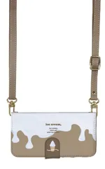 iPhone14plus ケース 手帳型 アイフォン14 プラス スマホケース スマホショルダー レザー ストラップ ソフトクリーム アイスクリーム かわいい 調節可能 130cm  カラー02