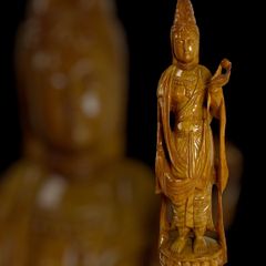 魚藍観音菩薩像 木彫 木製 仏像 仏教 置物 - メルカリ