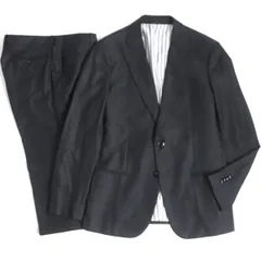 極美品▼黒タグ GIORGIO ARMANI ジョルジオアルマーニ SOHO シルク混 シングルスーツ ダークグレー 52 メンズ ビジネス◎ 伊製 正規品のサムネイル