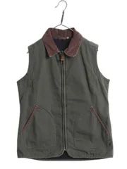 【お得なクーポン配布中!】 ウールリッチ フルジップ ダック ベスト レディース M メンズ S 程 Woolrich ハンティング 裏 フリース ライナー付き アウトドア 重ね着 緑