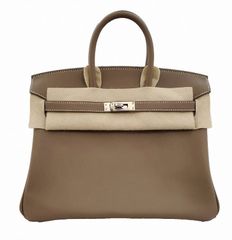 【新品】エルメス HERMES バーキン25　スイフト　エトゥープ　B刻印　SV金具