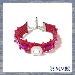 ハンドメイド 【ブレスレット】【アンクレット】靴紐  レッド　No.6