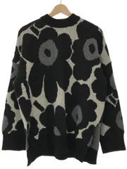 marimekko マリメッコ Silfa Unikko フラワージャガードウールニットセーター ブラック L 1110321のサムネイル