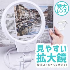 拡大鏡 スタンド ルーペ  LED ライト付き ルーペ付き 虫眼鏡 ハンドライト 電気スタンド LEDライト 目に優しい スタンドルーペ 老眼鏡 照明 手芸 読書灯 刺繍 修理 折りたたみ式 昆虫 観察 作業用 精密作業 卓上型 軽量 ホワイト 2倍 5倍