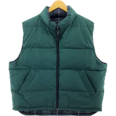 古着 エディーバウアー Eddie Bauer チェック柄 リバーシブル グースダウンベスト メンズL相当/eaa498498