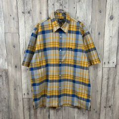90s USA製 old stussy 短丈 チェックシャツ 半袖 黄色 紺タグ - メルカリ