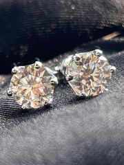 計4ct 各2ct 大粒　一粒　ピアスメンズ　レディースモアッサナイト　モアサナイト　シルバー925