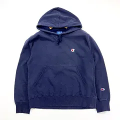 オールド チャンピオン ☆ Champion 目ロゴ◎ フーディー スウェット パーカー ネイビー S アメカジ ストリート スポーツ 古着MIX■C276