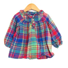 ラルフローレン ブラウス シャツ 長袖 チェック柄 トップス ベビー 女の子用 12Mサイズ グリーン×レッド×ブルー RALPH LAUREN 【中古】