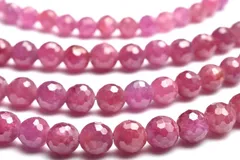 ルビー　5mm　ボールカット ステンレスアジャスター付き ブレスレット  1個売り パワーストーン 天然石 _BG4411-5