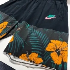 NIKE ハーフパンツ ショーツ 花柄 ハイビスカス ブラック メンズ2XL