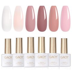 GAOY ジェルネイル カラージェルセット ピンク系6色セット ニュートラルカラー ジェルポリッシュ セット セルフネイル 1