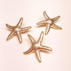 ヒトデ コンチョ 小 3個セット 海星 ボタン バッグ 装飾 ハンドメイド
