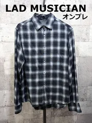 美品 ラッドミュージシャン オンブレチェック 長袖 レーヨンシャツ 42 ブラック/グレー LAD MUSICIANのサムネイル