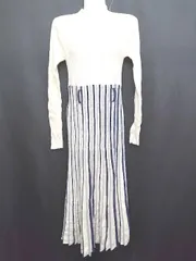 ◇ ◎ REDYAZEL レディアゼル 長袖 膝下丈 ニット ワンピース サイズF アイボリー マルチ レディース P  【1407100000807】