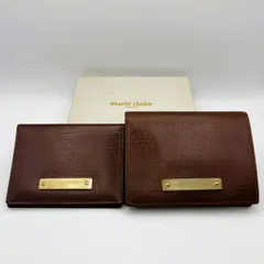 marie claire マリクレール 2つ折り財布＆パスケースセット ダークブラウン【箱付き 美品 中古品】 【251】