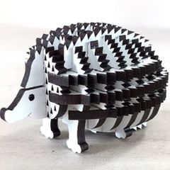 パズル造形　ミニチュア動物「ハリネズミ」　シート貼りＭＤＦスーパーホワイト（白）
