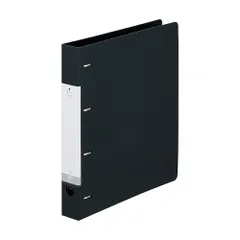 リヒトラブ リクエスト D型リングファイル A4 4穴 300枚収容 黒 G-1270-24 （1点）
