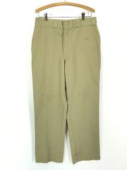 古着 90s USA製 Dickies コットンツイル ワーク チノ パンツ ストレート カーキ W33 L31 古着 