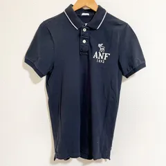 (^w^)b Abercrombie&Fitch アバクロンビーアンドフィッチ 半袖ポロシャツ 半袖トップス 半袖カットソー 綿100% 夏物 普段着 ゴルフウェア カジュアル シンプル ネイビー 紺色系統 メンズ サイズS