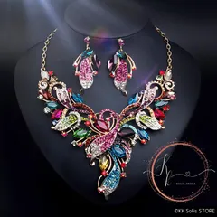 ネックレス ピアス シルバー セット ドレス 高見え ドレス ダンス 演奏会 発表会 カラオケ 着物 競技