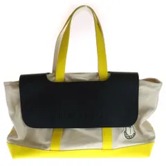 MONCLER (モンクレール) 23AW ×Palm Angels TOTE BAG ×パームエンジェル トートバッグ ブラック/ホワイト/イエロー I209L5D00001 M3448