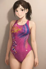 H095セールは1月末まで！アリーナ♪ストレッチ♪ピンクのスターミックスデザイン女子競泳水着♪アンダーやトレーニングにも♪サイズM-L位