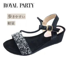 ROYAL PARTY ロイヤルパーティー レディース サンダル RPM 4306 ブラック 黒 ストラップ オープントゥ ウェッジソール 軽い 軽量 夏 靴のサムネイル
