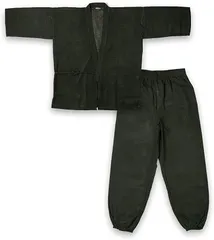 Ys factory ワイズ ファクトリー 作務衣 メンズ しじら 綿100％ 上下セット ブラック 夏用( ブラック 夏用,  L)