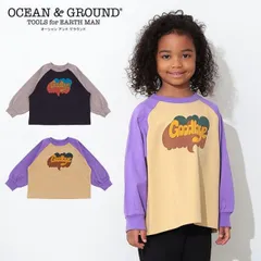ocean&ground goodbyeプリント ラグランTシャツ 長袖 ロンT オーシャンアンドグラウンド 子供服 スクールサイズ 男の子 女の子 トップス おでかけ 2025AW