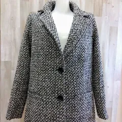 INGNI イングツイード風コート М ホワイト×ブラック