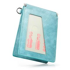 [QUARE] パスケース 定期入れ メンズ 革 両面 定期券 入れ ic カードケース 2つ折り バタフライ 大容量 薄型 収納 免許証 (スカイブルー) 0