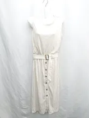 ◇ ⊂ MOUSSY マウジー ウエストゴム ウエストベルト付き ロング丈 ワンピース サイズF ベージュ レディース E  【1412090043758】