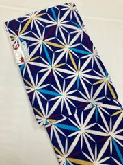 «花ラブリ»　PK991BL　新品　小紋　着物　ポリエステル　袷　ブルー系　青系　花？　ひし形　和服　和装　和柄　和風