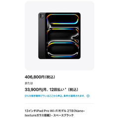 iPad Pro 13インチ M4 2TB Wi-Fi Nano-texture