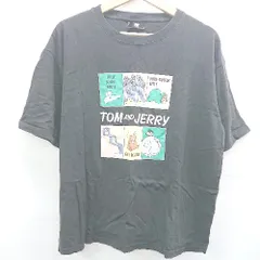 ◇ Θ φ ノーブランド トムとジェリー 半袖 Tシャツ カットソー サイズM ブラック レディース E  【1503040001062】