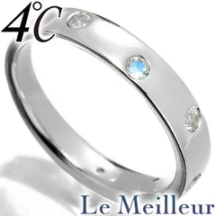 ヨンドシー 4℃ ドット デザインリング ラブラドライト K18WG 12号 新品仕上げ