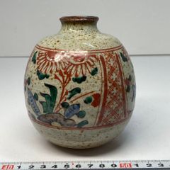 陶器 花瓶 壺 染付 赤絵 銘あり - メルカリ