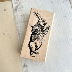 502・【残1】E-1107 Rabbit 　ウサギ　アメリカ　輸入スタンプ ラバースタンプ　スタンパーズ　　ラバースタンプ　ハンドメイド　スクラップ　おすそ分けファイル　コラージュ 海外スタンプ　ジャンクジャーナル　日記　ハンドメイド日記　手帳