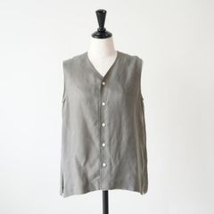 LE GLAZIK | CUP V NECK VEST (light grey) size 36 | 르 글래직 V 넥 베스트 라이트 그레이
