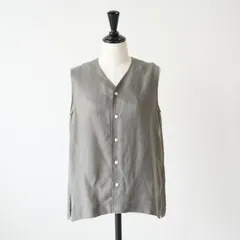 LE GLAZIK | CUP V NECK VEST(light grey) size 36 | ル グラジック Vネックベスト ライトグレー