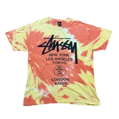 【コラボ】ステューシー stussy タワーレコード tower records NMNL TIE DYE WORLD TOUR no music no life Tシャツ/タイダイ/L/メンズ レディース ユニセックス