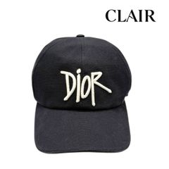 ディオール DIOR ショーン ステューシー ロゴキャップ M ブラック