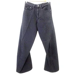 NVRFRGT ネヴァーフォーゲット 美品 24AW 3D Twisted Wide Leg Jeans 3Dツイステッド ワイド レッグス ジーンズ 1 S相当 NF242P04A 日本製 黒 ブラック A0723