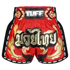 TUFFSPORTS ムエタイボクシングパンツ　ヤントラ　レッド（レトロ）のサムネイル
