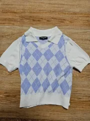 女児 半袖ニット 半ズボン ニットベスト (プリティバッグドリーム)