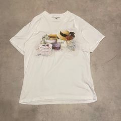 90s oneita オニータ　カントリー　アート　絵画　スーベニアプリントTシャツ白　ホワイト