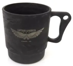【中古】マグカップ･湯のみ キャプテン・アメリカ(ブラック) マグカップ 「Happyくじ MARVEL キャプテン・アメリカ：ブレイブ・ニュー・ワールド」 D賞