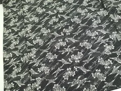 平和屋着物□重要無形文化財・伊勢手彫型本染・細合俊男 小紋 飛鶴花文  